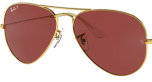 Verres originaux Ray-Ban RB3025 Aviator, couleur AF · Polarisé violet