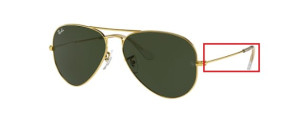 Branches originales Ray-Ban RB3025 Aviator, couleur W3234 · Or