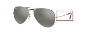 Branches originales Ray-Ban RB3025 Aviator, couleur W3275 · Argent