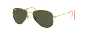 Branches originales Ray-Ban RB3044 Aviator Small Metal, couleur L0207 · Golden