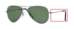 Branches originales Ray-Ban RB3044 Aviator Small Metal, couleur W3100 · Gunmetal