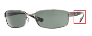 Branches originales Ray-Ban RB3364, couleur 004 · Gunmetal