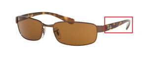 Branches originales Ray-Ban RB3364, couleur 014 · Marron