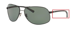 Branches originales Ray-Ban RB3387, couleur 002 · Noir