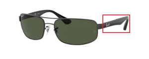 Branches originales Ray-Ban RB3445, couleur 002 · Noir