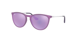 Ray-Ban RJ9060S JUNIOR ERIKA, couleur 70084v violet fluo transparent rubber