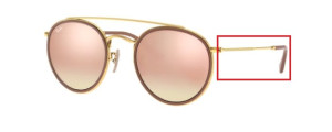 Branches originales Ray-Ban RB3647N, couleur 001/7O · Or