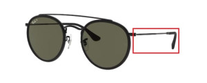 Branches originales Ray-Ban RB3647N, couleur 002 · Noir