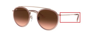 Branches originales Ray-Ban RB3647N, couleur 9069 · Rose