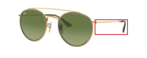 Branches originales Ray-Ban RB3647N, couleur 9122 · Or
