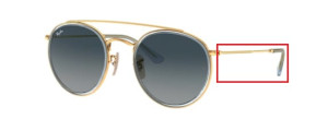 Branches originales Ray-Ban RB3647N, couleur 9123 · Or