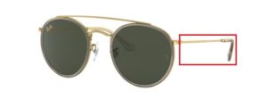Branches originales Ray-Ban RB3647N, couleur 9210 · Or brillant