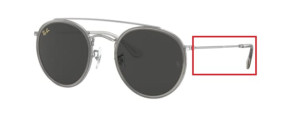 Branches originales Ray-Ban RB3647N, couleur 9211 · Noir brillant