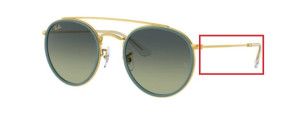 Branches originales Ray-Ban RB3647N, couleur 9235 · Legend or