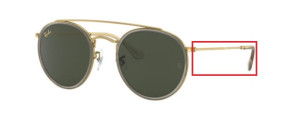 Branches originales Ray-Ban RB3647N, couleur 9237 · Legend or