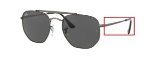 Branches originales Ray-Ban RB3648 The Marshal, couleur 9229 · Gunmetal