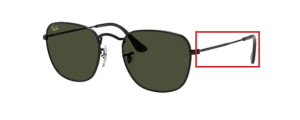 Branches originales Ray-Ban RB3857 Frank, couleur 9199 · Noir