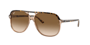 Ray-Ban RB2198 BILL, couleur 129251 havane sur transparent marron