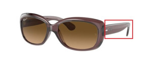 Branches originales Ray-Ban RB4101 Jackie Ohh, couleur 6593 · Transparent marron foncé