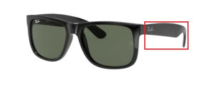 Branches originales Ray-Ban RB4165 Justin, couleur 601 · Noir