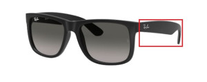 Branches originales Ray-Ban RB4165 Justin, couleur 601/8G · Rubber noir