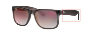 Branches originales Ray-Ban RB4165 Justin, couleur 606 · Smokey noir