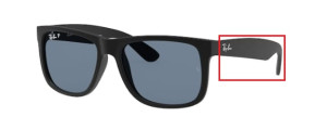 Branches originales Ray-Ban RB4165 Justin, couleur 622 · Rubber noir