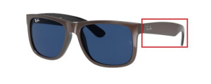 Branches originales Ray-Ban RB4165 Justin, couleur 6470 · Marron metallic sur noir