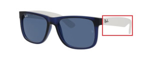 Branches originales Ray-Ban RB4165 Justin, couleur 6511 · Transparent bleu