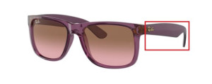 Branches originales Ray-Ban RB4165 Justin, couleur 6595 · Transparent violet