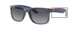 Branches originales Ray-Ban RB4165 Justin, couleur 6596 · Transparent bleu