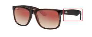 Branches originales Ray-Ban RB4165 Justin, couleur 714 · Marron brillant
