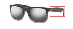 Branches originales Ray-Ban RB4165 Justin, couleur 852 · Rubber gris/gris transp.