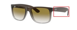 Branches originales Ray-Ban RB4165 Justin, couleur 854 · Rubber marron sur gris