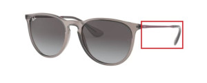 Branches originales Ray-Ban RB4171 Erika, couleur 6513 · Transparent gris brillant