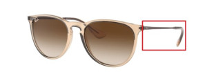 Branches originales Ray-Ban RB4171 Erika, couleur 6514 · Transparent marron brillant