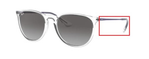 Branches originales Ray-Ban RB4171 Erika, couleur 6516 · Brillant transparent