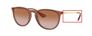 Branches originales Ray-Ban RB4171 Erika, couleur 6590 · Transparent marron clair
