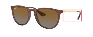 Branches originales Ray-Ban RB4171 Erika, couleur 6593 · Transparent marron foncé