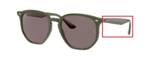 Branches originales Ray-Ban RB4306, couleur 6575 · Vert