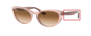 Branches originales Ray-Ban RB4314 Nina, couleur 1281 · Transparent marron clair