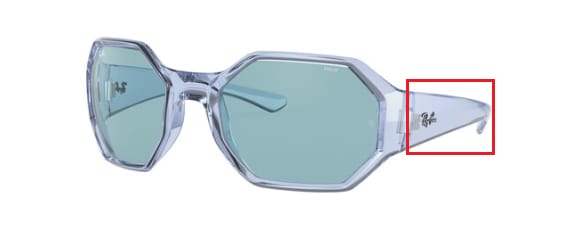 Branches originales Ray-Ban RB4337, couleur 6542 · Bleu clair