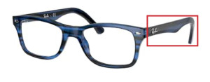 Branches originales Ray-Ban RB5228 vue, couleur 8053 · Rayé bleu