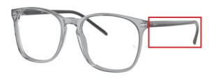 Branches originales Ray-Ban RB5387 vue, couleur 8140 · Transparent gris