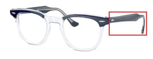 Branches originales Ray-Ban RB5398 Hawkeye, couleur 8110 · Transparent bleu