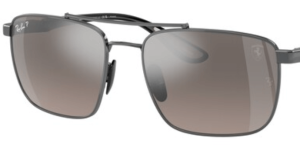 Verres originaux Ray-Ban RB3715M, couleur 5J · Argent miroir chromance polarisé · plastique