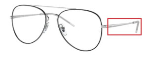 Branches originales Ray-Ban RB6413 vue, couleur 2983 · Argent supérieur noir