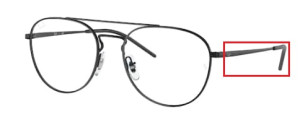 Branches originales Ray-Ban RB6414V vue, couleur 2509 · Noir brillant