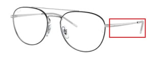 Branches originales Ray-Ban RB6414V vue, couleur 2983 · Argent supérieur noir