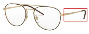 Branches originales Ray-Ban RB6414V vue, couleur 3042 · Supérieur havane sur rubber or